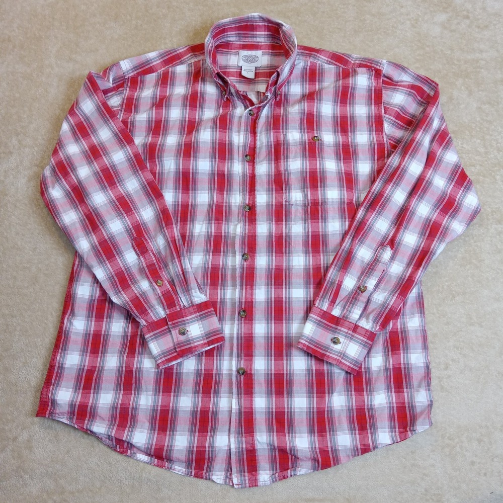 Gibson Trading Company Men's Long Sleeve‎ Button Up Shirt Large Red